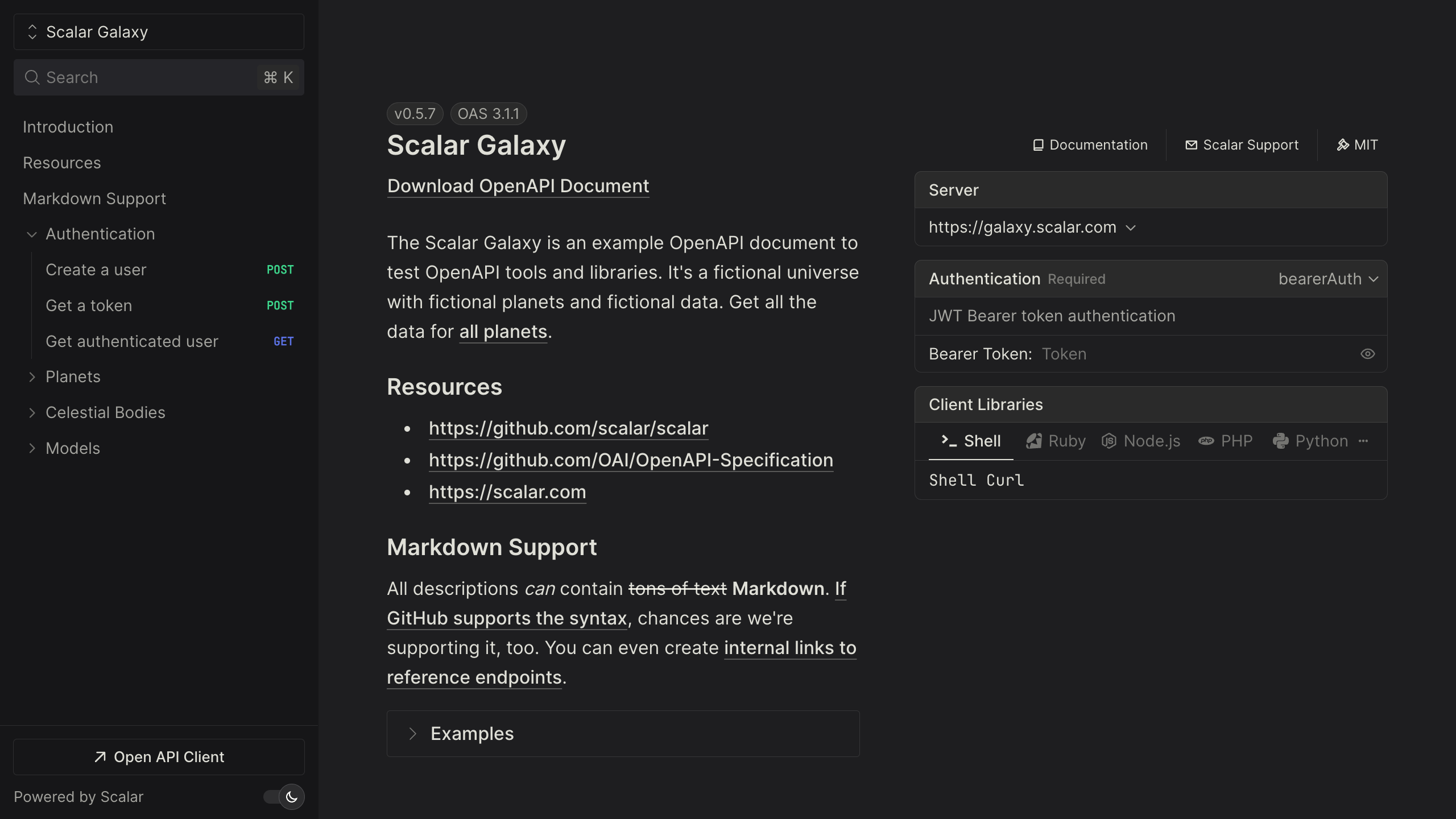 Screenshot of the Hono integration